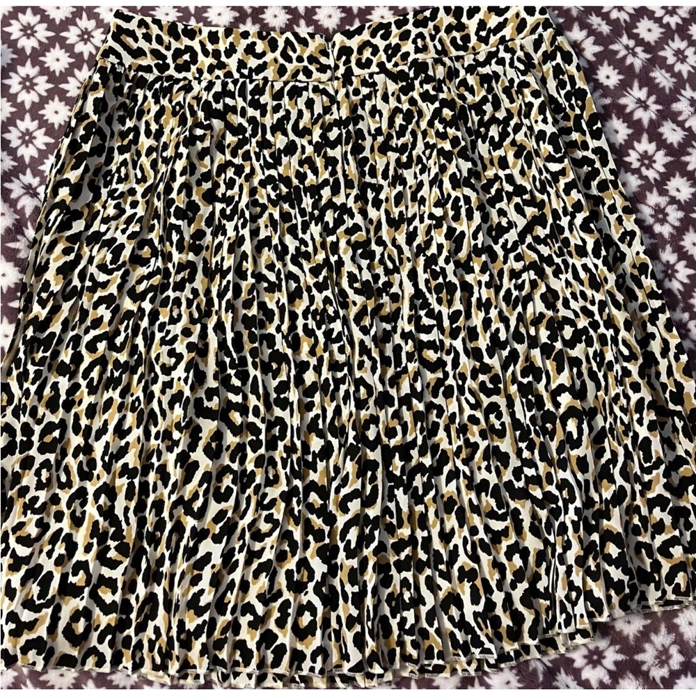 NWT-J. Crew Black and Tan Leopard A-Line Skirt